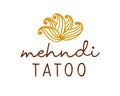 Henna mehndi drawing ethnic tatoo studio logo