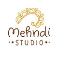 Henna mehndi drawing ethnic tattoo studio logo