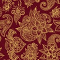 Henna mehndi flower template vector seamless pattern