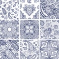 Henna mehndi flower template vector seamless pattern illustration