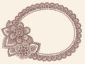 Henna Mehndi Lace Doily Paisley Doodle Vector Royalty Free Stock Photo