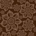 Henna Mehndi Tattoo Doodles Seamless Pattern