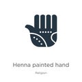 Henna painted hand icon vector. Trendy flat henna painted hand icon from religion collection isolated on white background. Vector Royalty Free Stock Photo