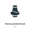 Henna painted hand vector icon on white background. Flat vector henna painted hand icon symbol sign from modern india collection Royalty Free Stock Photo