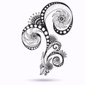 Henna Paisley Mehndi Doodles Design Element. Royalty Free Stock Photo