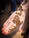 Henna on a skin for a temporary tattoo Royalty Free Stock Photo