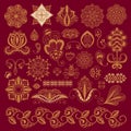 Henna tattoo brown mehndi flower doodle ornamental decorative indian design pattern paisley arabesque mhendi Royalty Free Stock Photo