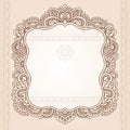 Henna Tattoo Flower Frame Doodle Vector Design Royalty Free Stock Photo