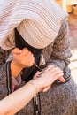 Henna tattoo hand art in Morocco Royalty Free Stock Photo