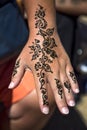 Henna tattoo on the hand