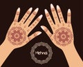 Henna tattoo. Mehandi in hand Royalty Free Stock Photo