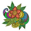 Henna tattoo mehndi flower doodle ornamental decorative indian design pattern paisley arabesque mhendi embellishment Royalty Free Stock Photo