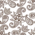 Henna tattoo mehndi flower doodle ornamental decorative indian design pattern paisley arabesque mhendi embellishment Royalty Free Stock Photo