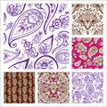 Henna tattoo mehndi flower doodle ornamental decorative indian design seamless pattern paisley arabesque embellishment