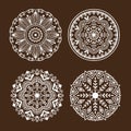 Henna tattoo mehndi flower template doodle ornamental lace decorative element and indian design pattern paisley