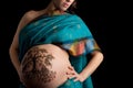 Henna tree of life pregnant belly