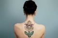 Female Back with Picture Royalty Free Stock Photo