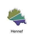 Hennef City Map illustration. Simplified map of Germany Country vector design templateCity Map illustration. Simplified map of