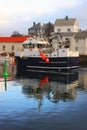 HENNINGSVAER, NORWAY, FEBRUARY 20, 2022: Henningsvaer harbor in Lofoten Archipelago, Europe. Royalty Free Stock Photo