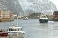 HENNINGSVAER, NORWAY, FEBRUARY 20, 2022: Henningsvaer harbor in Lofoten Archipelago, Europe. Royalty Free Stock Photo