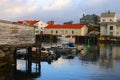 HENNINGSVAER, NORWAY, FEBRUARY 20, 2022: Henningsvaer harbor in Lofoten Archipelago, Europe. Royalty Free Stock Photo