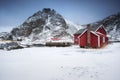 Henningsvaer, picturesque Norwegian fishing village in Lofoten islands, Norway Royalty Free Stock Photo