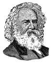 Henry Longfellow, vintage illustration