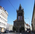 Henry`s Bell Tower or Jindrisska Tower at New Town, Prague 1 in Prague, Czech Republic