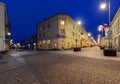 Henryka Sienkiewicza Street in the evening. Kielce, Poland.