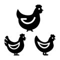 Hens set vector icon design illustrator Royalty Free Stock Photo