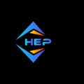 HEP abstract technology logo design on Black background. HEP creative initials letter logo concept