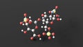 heparin molecular structure, unfractionated heparin, ball and stick 3d model, structural chemical formula with colored atoms