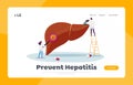 Hepatitis B Disease, Medical Analysis Research, Sickness Landing Page Template. Doctor Characters