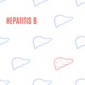 Hepatitis B liver icon patterned medical poster