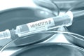 Hepatitis b vaccination blue colored theme