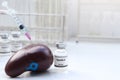 Hepatitis B vaccine in a vial, immunization and treatment of infection Royalty Free Stock Photo