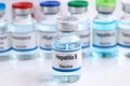 Hepatitis B vaccine in a vial, immunization and treatment of infection Royalty Free Stock Photo