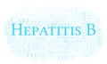 Hepatitis B word cloud, made with text only. Royalty Free Stock Photo