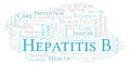 Hepatitis B word cloud, made with text only. Royalty Free Stock Photo