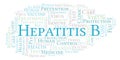 Hepatitis B word cloud, made with text only. Royalty Free Stock Photo