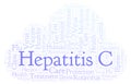 Hepatitis C word cloud, made with text only. Royalty Free Stock Photo