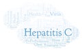 Hepatitis C word cloud, made with text only. Royalty Free Stock Photo
