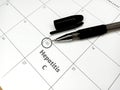Hepatitis C word on schedule with pen at date 20. Royalty Free Stock Photo