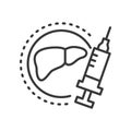 Hepatitis vaccine - vector line design single isolated icon