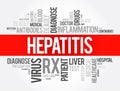 Hepatitis word cloud collage, health concept background