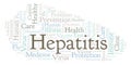 Hepatitis word cloud, made with text only. Royalty Free Stock Photo