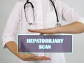 HEPATOBILIARY SCAN phrase on the screen Royalty Free Stock Photo