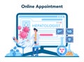 Hepatologist online service or platform. Doctor make liver
