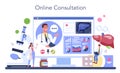 Hepatologist online service or platform. Doctor make ultrasound