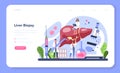 Hepatologist web banner or landing page. Doctor make biopsy